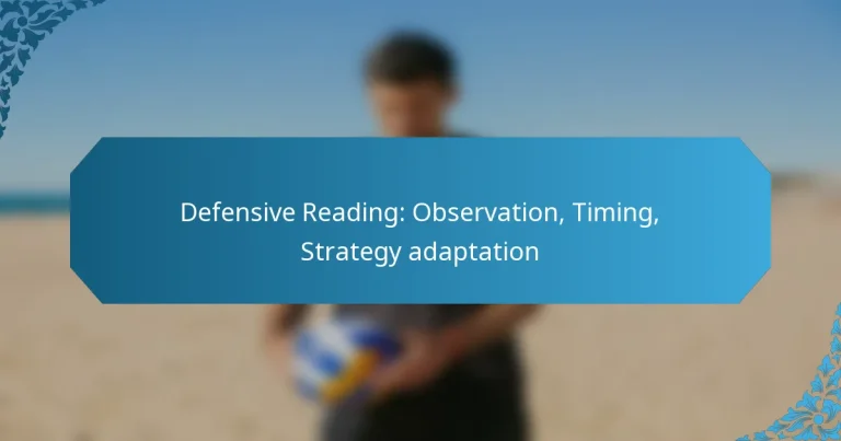 Defensive Reading: Observation, Timing, Strategy adaptation